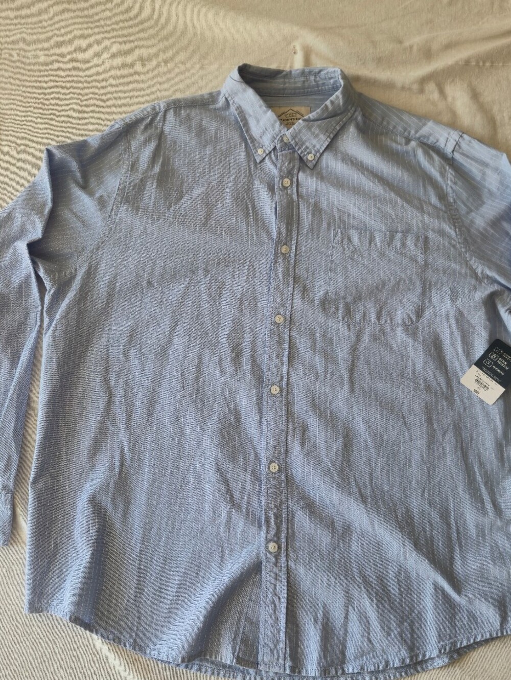 St. John's Bay Classic Fit XL Blue Pinstripe Button-Up Shirt New With Tags XL